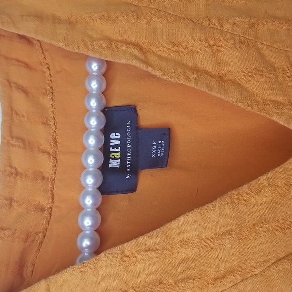 Anthropologie Maeve Orange Juliet Tunic Shortsleeve Mini Dress - Picture 7 of 15